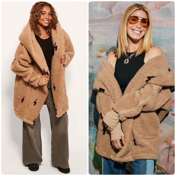 NEW Jill Martin Lightning Bolt Classic Sherpa Lounger Teddy Jacket - Picture 16 of 16